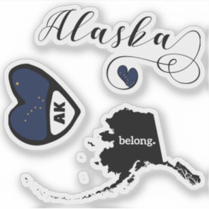 Love Alaska, 3 Different Designs, Die Cut