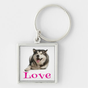 Love Alaskan Malamute Puppy Dog Keychain