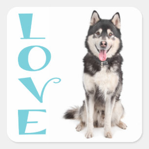Love Alaskan Malamute Puppy Dog Sticker / Seal