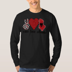Love Albania Proud Albanian Flag Albanian Roots T-Shirt