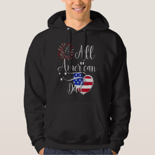 Love All American Dad Dad American Flag 4th Of Ju Hoodie