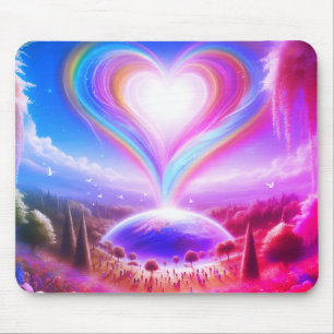 Love All Over the World on Colourful Desktop/Lapto Mouse Mat