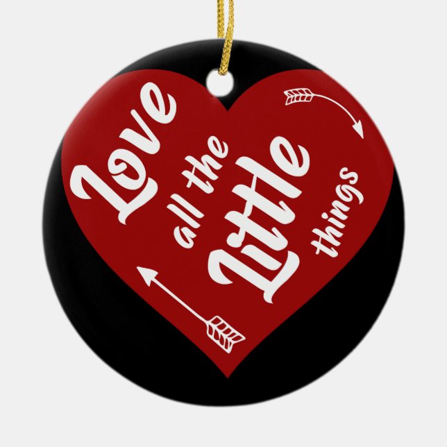 love all the little things design ceramic tree decoration (Front)