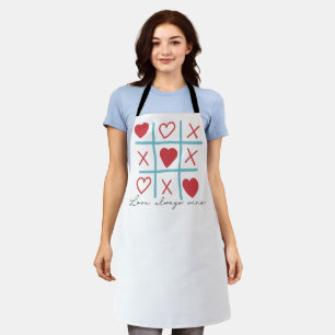 Love Allways Wins Tic Tac Toe Valentine's Day Apron
