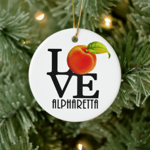 LOVE Alpharetta Georgia Ceramic Tree Decoration