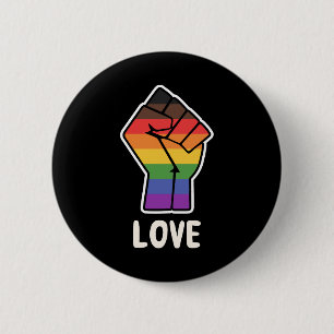 Love Alternative Pride Fist Design for Equality 6 Cm Round Badge
