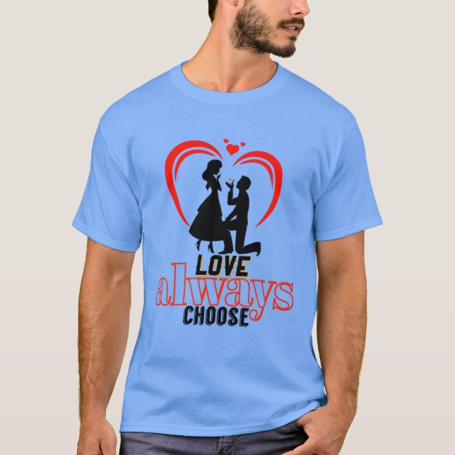 💖 Love Always Choose Men's Basic Dark T-Shirt – S (Front)