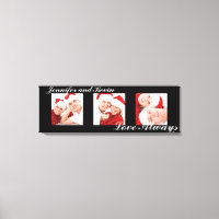 Love Always custom triptych photo art black canvas