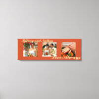 Love Always custom triptych photo art red canvas