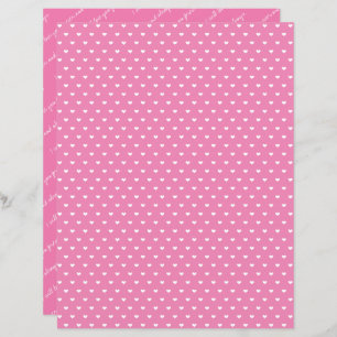  Love Always & Forever Pink Heart Scrapbook Paper
