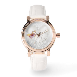 Love Always Heart Butterfly Silver Watch