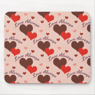 Love Always Hearts Valentine Pattern Mouse Mat