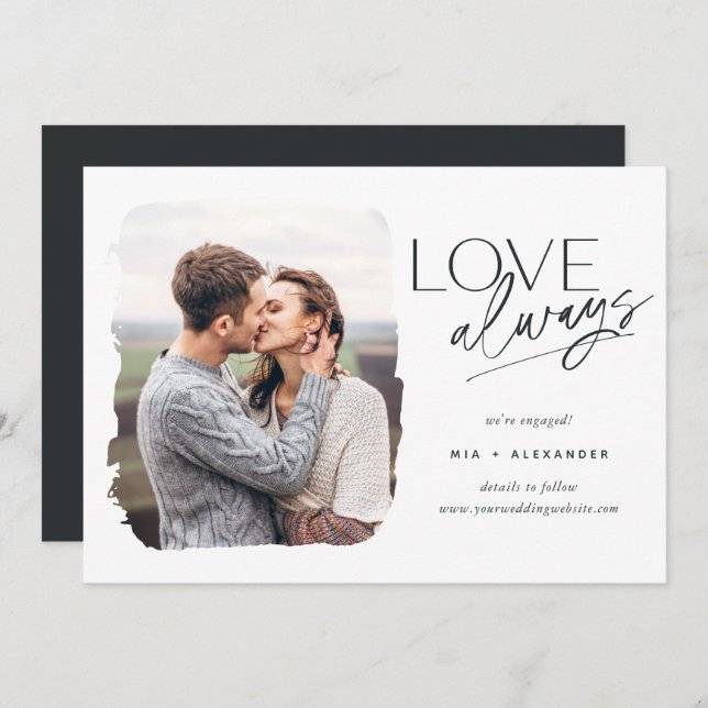 Love Always | Photo Engagement Announcement (Front/Back)