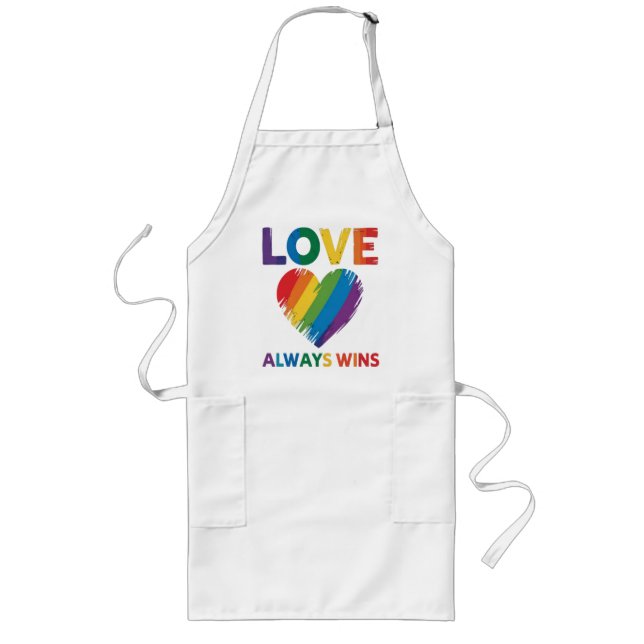 Love Always Win LGBT Long Apron (Front)