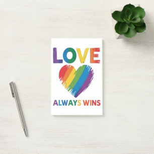 Love Always Win LGBT Post-it Notes