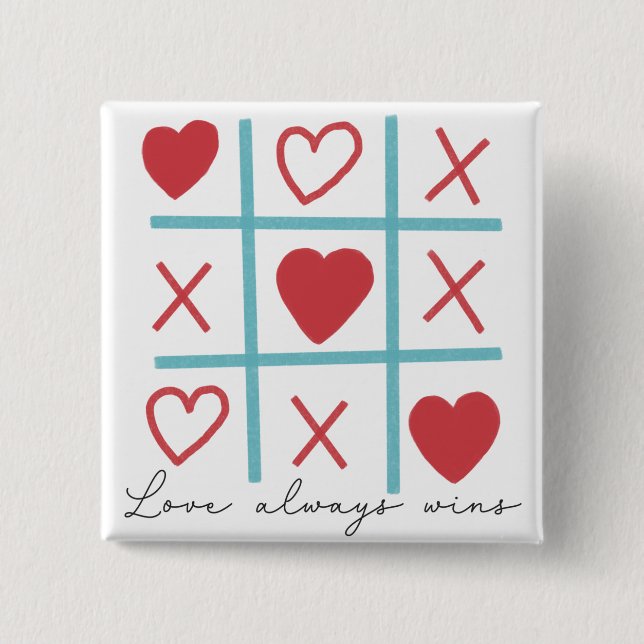 Love Always Wins 15 Cm Square Badge (Front)