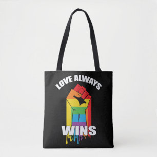 Love Always Wins Gay LGBT Tote Bag