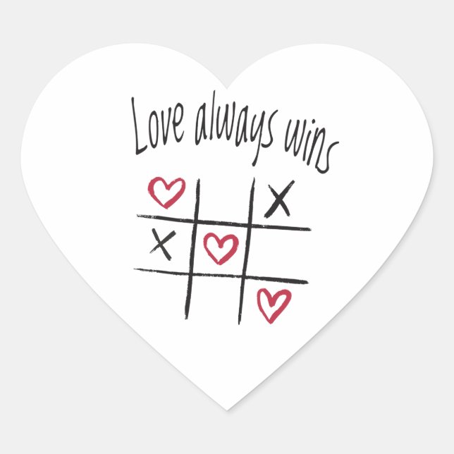 Love always wins heart sticker (Front)