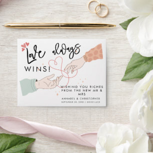 love always wins lotto ticket wedding favor envelope