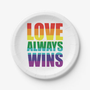 Love Always Wins Paper Plate