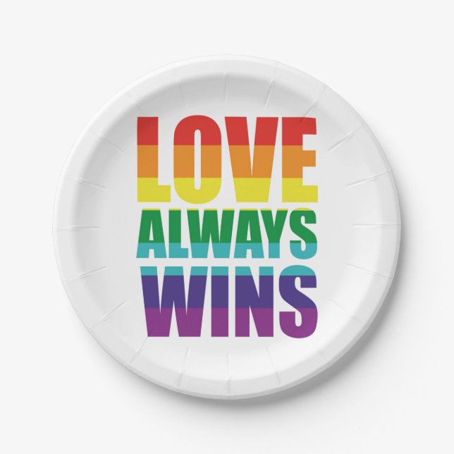 Love Always Wins Paper Plate (Front)
