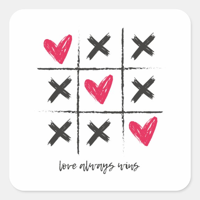 Love always wins square sticker (Front)