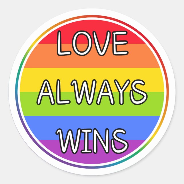 Love Always Wins Sticker, Pride, LGBTQ+ Stickers  (Front)