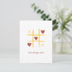 Love Always Wins Tic Tac Toe Valentine's Day Card