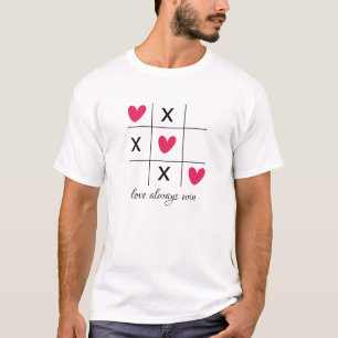 Love always wins Valentines Tic tac toe T-Shirt