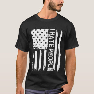 Love America I Hate People USA Flag T-Shirt