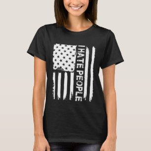 Love America I Hate People USA Flag T-Shirt