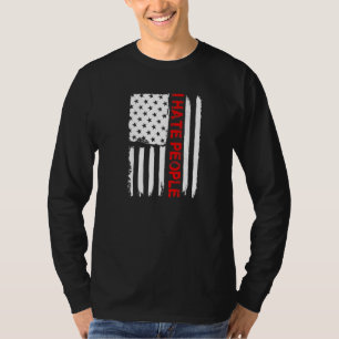 Love America I Hate People Usa Flag Tee
