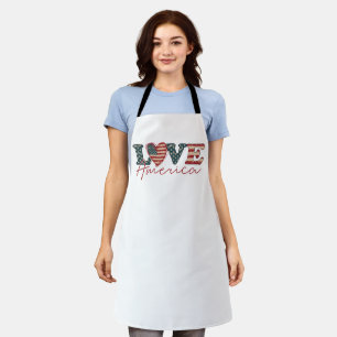 LOVE America Independence Day Apron