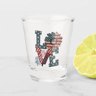 LOVE America Independence Day Shot Glass