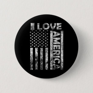 Love America Shirt Usa Flag 4th July Independence 6 Cm Round Badge