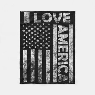 Love America Shirt Usa Flag 4th July Independence Fleece Blanket