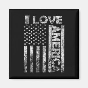 Love America Shirt Usa Flag 4th July Independence Magnet