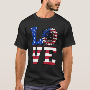 Love America Usa Flag Independence 4th Of July Day T-Shirt