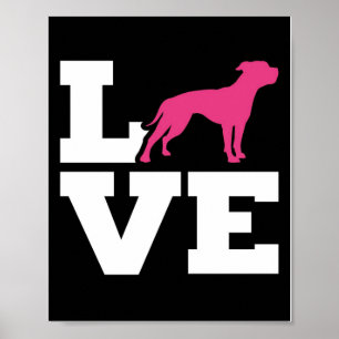 LOVE American Bulldog Gift Dog Lovers Gift Poster