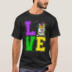 Love American Eskimo Dog  Mardi Gras Festival Part T-Shirt