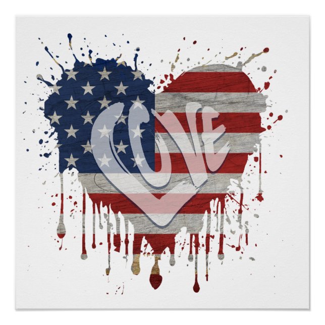 Love American Flag Poster (Front)
