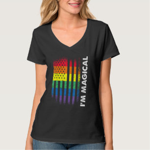 Love American Flag Rainbow Magical Gay Lgbtq Lgbt T-Shirt