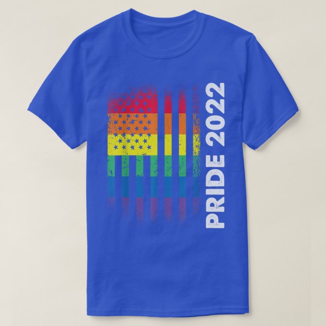 Love American Flag Rainbow USA Gay LGBTQ LGBT Prid T-Shirt (Design Front)