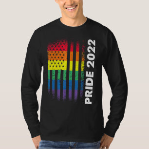 Love American Flag Rainbow Usa Gay Lgbtq Lgbt Prid T-Shirt