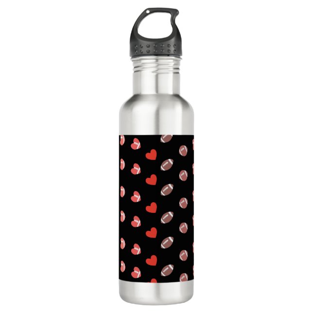 Love American Football - Gridiron Fans Heart 710 Ml Water Bottle (Front)