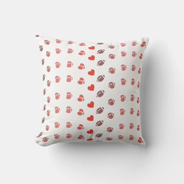 Love American Football - Gridiron Fans Heart Cushion (Front)