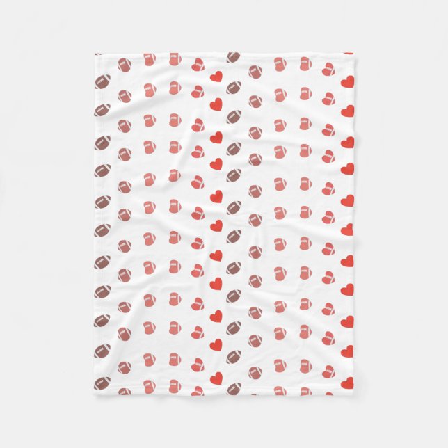 Love American Football - Gridiron Fans Heart Fleece Blanket (Front)