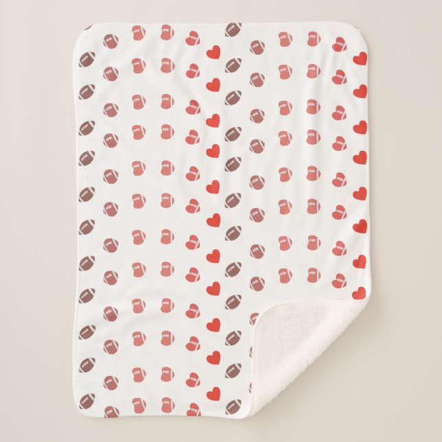 Love American Football - Gridiron Fans Heart Sherpa Blanket (Front)