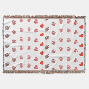 Love American Football - Gridiron Fans Heart Throw Blanket