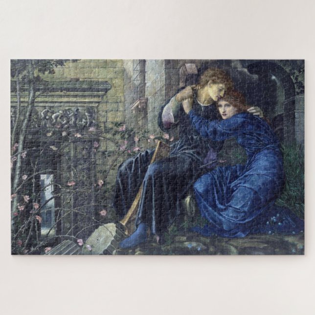 Love Among the Ruins (by Edward Burne-Jones) Jigsaw Puzzle (Horizontal)